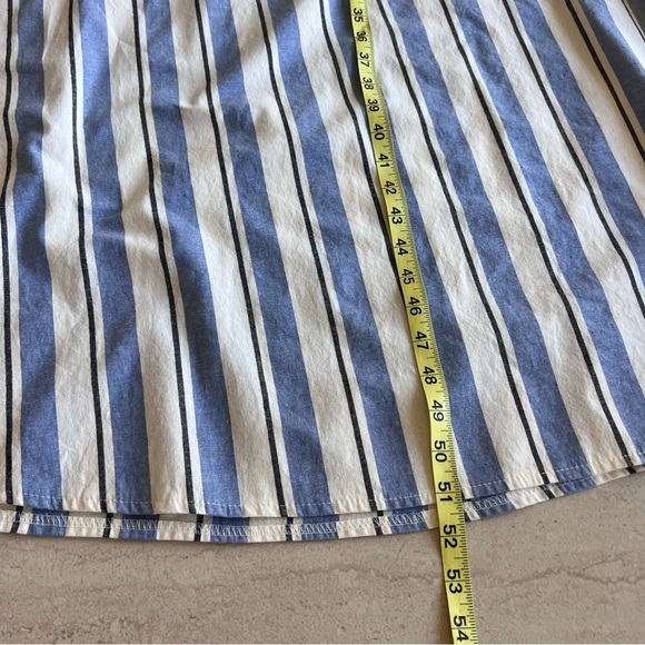 Italian Made Maxi Cotton Blend Dress Blue | White Stripes Size M - Picture 8 of 8